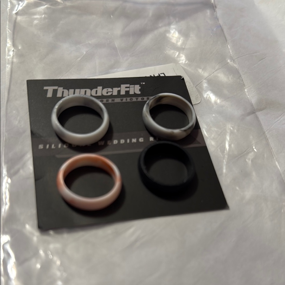 ThunderFit women’s silicone bands, set of 4; size: 8
